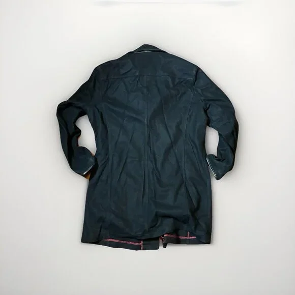 John Varvatos Mens Sz 2X Black Wool Cashmere Long Pea Coat Style Full Zip - Picture 2 of 4